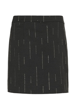 Adira mw wrap skirt Dark Grey Melange Gestuz 